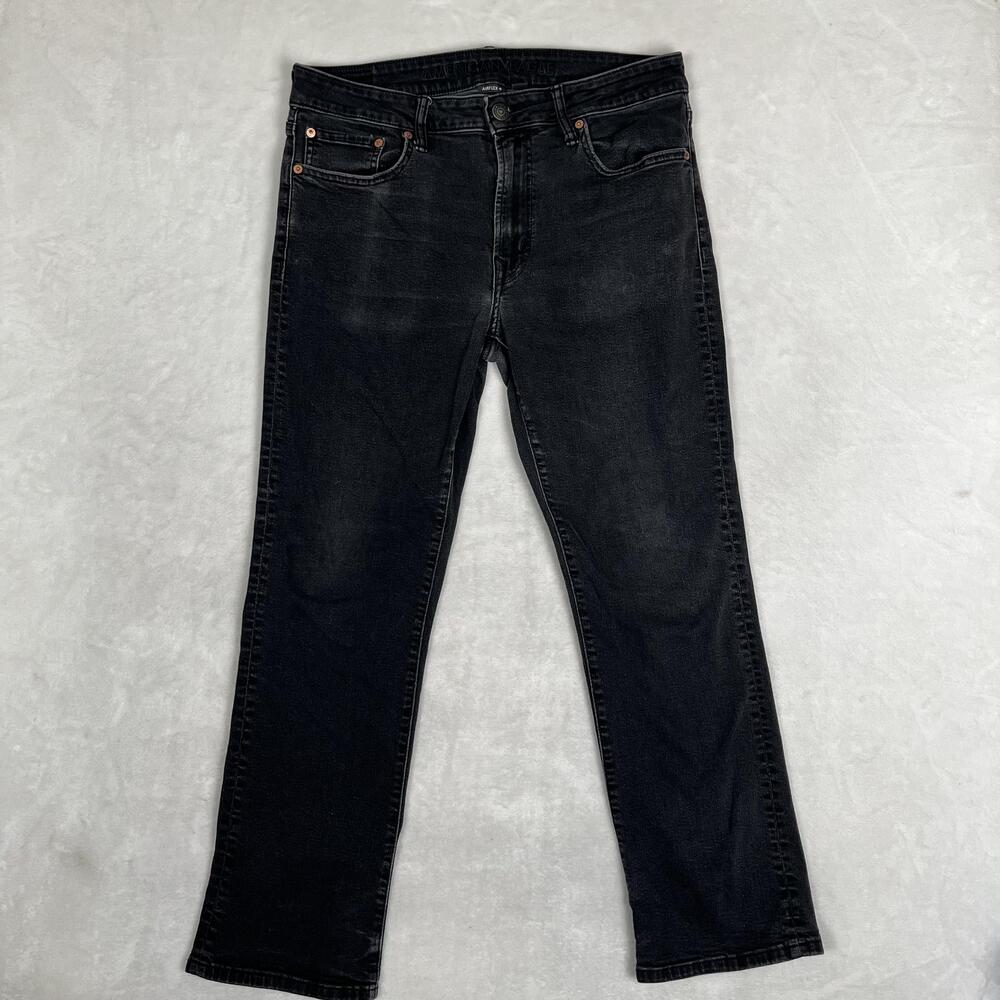 American Eagle Jeans Mens 33x30 Black Regular Straight Airflex+ Denim Faded